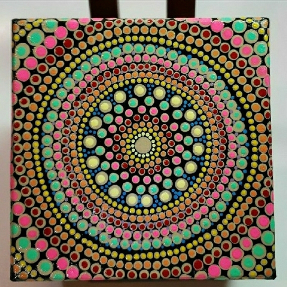 Keepsake Box Hand-Painted Mandala Trinket Box - Picture 2 of 5